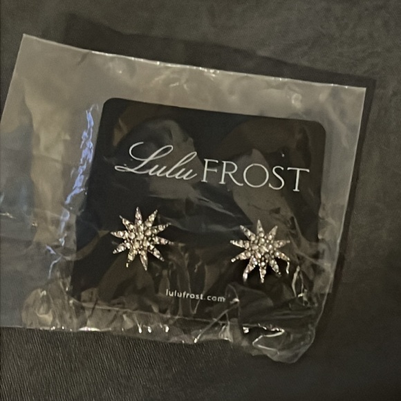 NWT Designer Lulu Frost Electra Silver Crystal Celestial Starburst Studs - Picture 6 of 6
